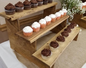 Rustic 3-tiered Wood Cupcake Holder - Party Decor - Wedding Decor - Display for Desserts