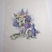 Finished / Completed Cross Stitch - Lanarte Blue Spring Bouquet (34892) crossstitch counted cross stitch