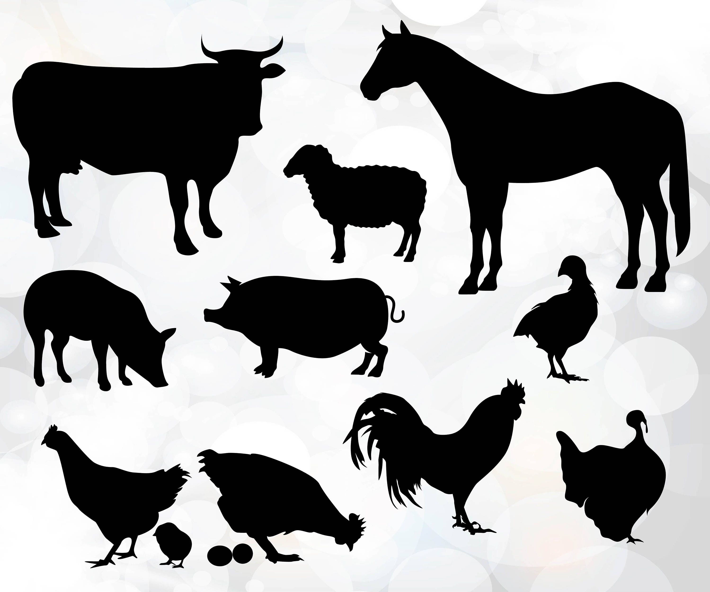 Download Farm animal svg Animal silhouette collection animal cut