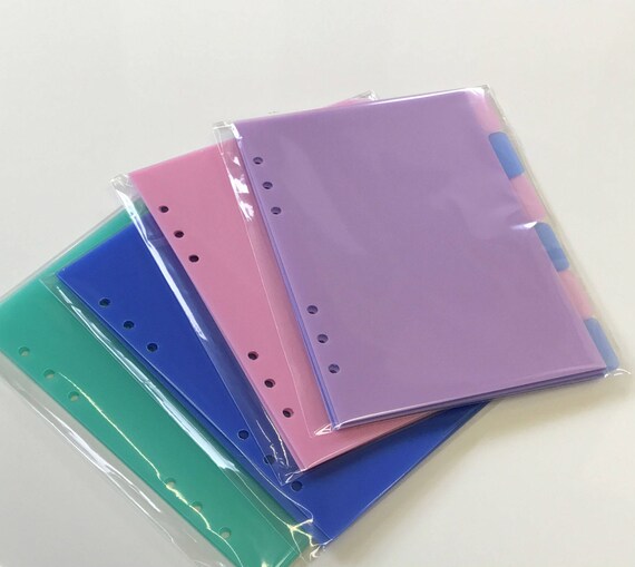 Filofax A5 Organiser Planner Inserts 6 x Tab Divider Sets
