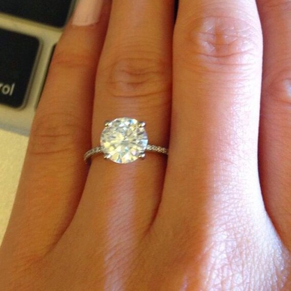 Micro Pave Engagement Ring Round Brilliant Micro Pave Engagement Ring Round Brilliant