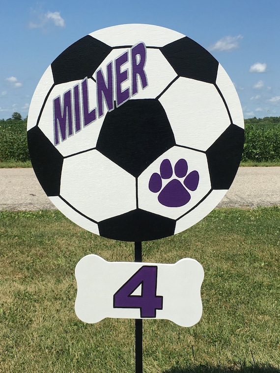 Soccer personalized wood yard sign. Personalized with name