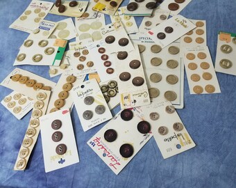 31 Assorted Cards of Vintage buttons Creamy Netrual Tones Many sets