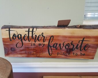 Together is my Favorite....with puzzle pieces (personalize)
