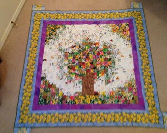 Watercolor quilt tree