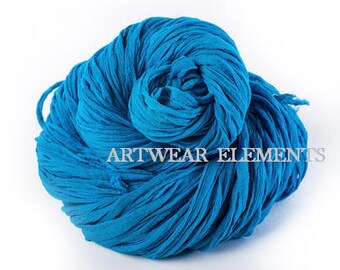 Chiffon Sari Silk, Blue Chiffon, Fair Trade, 5 Yards, Silk Ribbon, Silk Textile, Textile, Art Yarn, Ribbon, Silk, Artwear Elements, #115