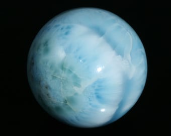Stunning Larimar Sphere from the Dominican Republic 1.37" in diameter 71.8g