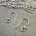 Sterling Silver Ear Wires- Solid Sterling Findings- Shepard Hook Earwires- French Earring Hook- Earring Component- Set of 10 piece- 5 Pair