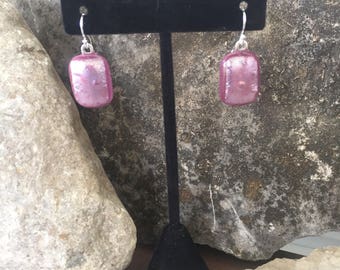 Dichroic fused glass earrings