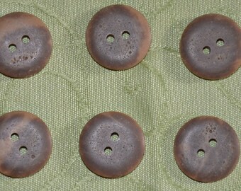 set of 6 Brown novelty buttons