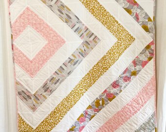 Organic Baby Quilt, Modern Organic Quilt, Baby Quilt, Organic Quilt, Handmade Quilt, Small Quilt, Wheelchair Quilt