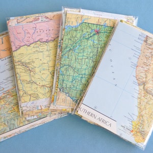 Map Paper Scrap Pack 50+ pieces Scrapbook Paper DIY Wedding Decorations