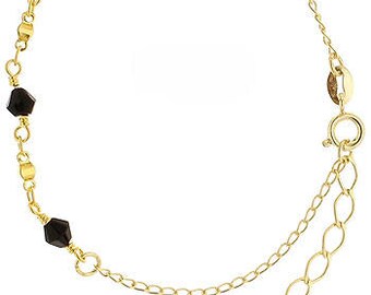 Gold Bracelet with Black Accents
