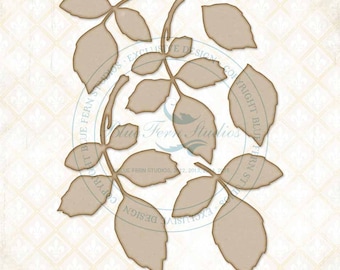 Blue Fern Studios Laser Cut Chipboard Rose Leaves Set 6 Piece
