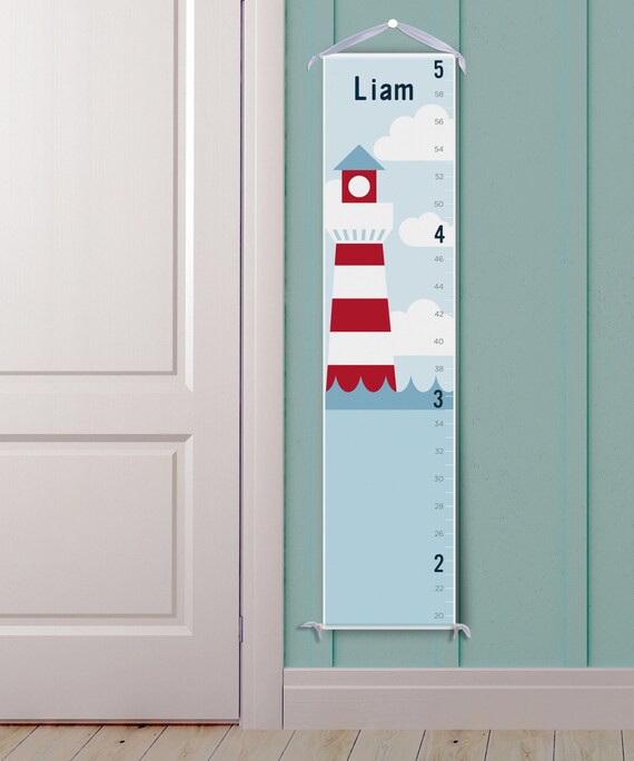 personalized lighthouse nautical growth chart lighthouse height chart