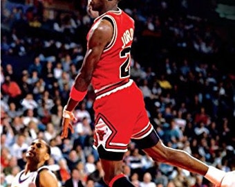 Michael Jordan Famous Foul Line Dunk Sports Poster Print 24x36 inches.