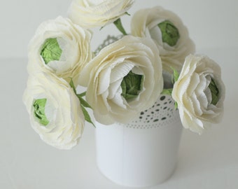 FREE Shipping-Paper flower-Ranunculus for wedding bouquet,anniversary gifts