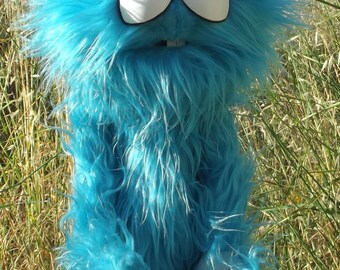 Karturillo blue monster ,Enjoyable blue monster puppet wooden rods