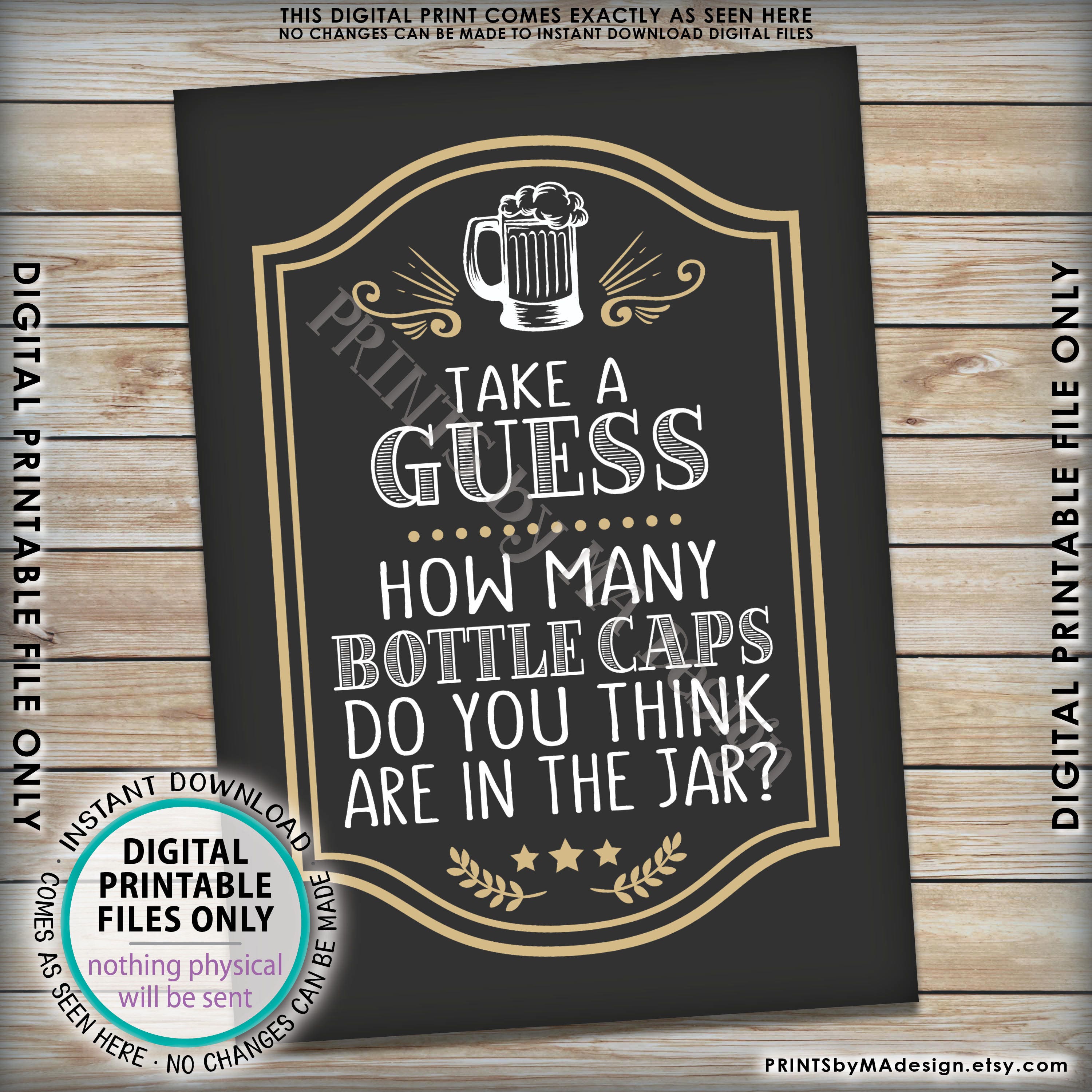 Guessing Game, Guess the Number of Bottle Caps, Guess How Many Beer