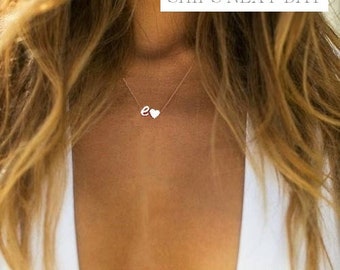 Dainty Initial Necklace, Bridesmaids Personalized Gift, Rose Gold Necklace, Personalized Necklace, Bridesmaids Necklace, Letter Necklace,