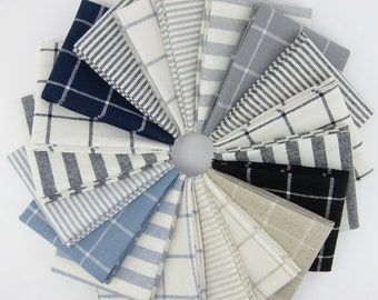 Essex Yarn Dyed Classic Woven Fat Quarter Bundle - 19 Fat Quarters - 4.75 Yards Total