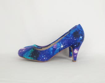 Galaxy Schuhe, Galaxie Fersen, kundenspezifische Schuhe, Nebel Schuhe, Gothic-Schuhe, Schuhe der Frauen, Alternative, Geschenk für sie, böhmische, Hippie-Stil, rockabilly