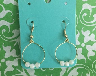 Mother of Pearl hoop earrings