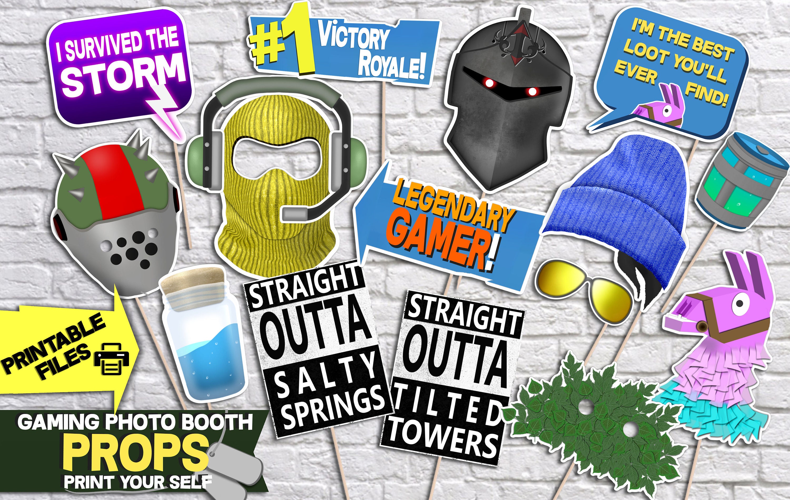 Fortnite Birthday Printable Photo Booth Props Fortnite