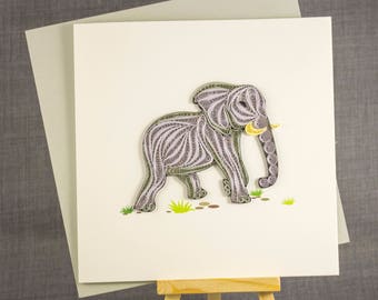 3D Handmade Card Quilling Card Quilled Elephant Animal Card Paper Quilling