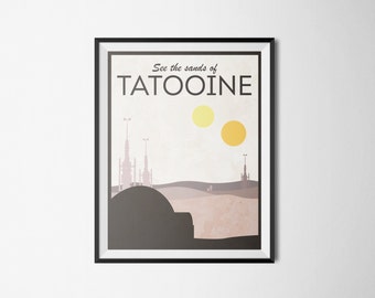 Star Wars Themed Tatooine Travel Poster