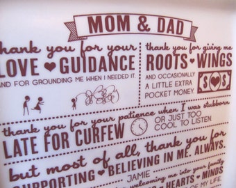Parent Wedding Gift--Thank You Platter from Bride and Groom