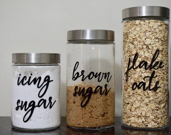 Custom Set of Pantry Labels, Kitchen Labels, Canister Labels, Food Labels Kitchen Decals, Canister Decals, Pantry Stickers, Jar Labels