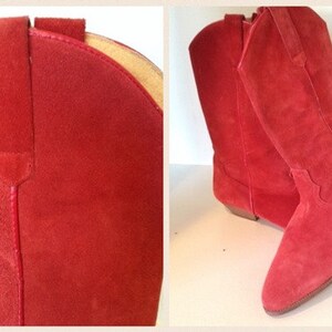 red suede cowboy boots