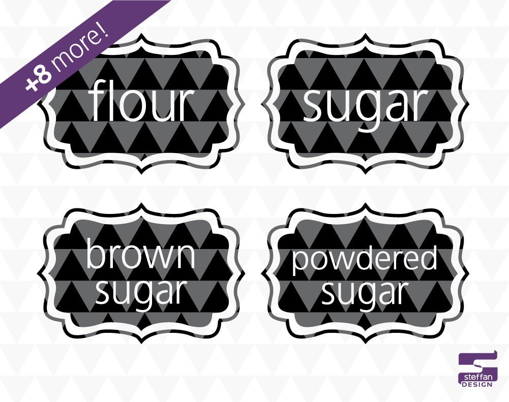 Download Kitchen Labels SVG PDF JPEG printable kitchen labels