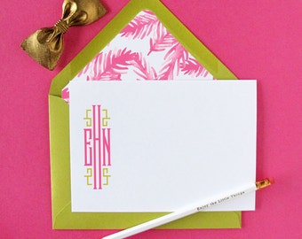 Chinoiserie Monogram Stationery - set of 15