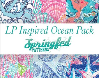 LP Inspired OCEAN Beach Pattern Craft Vinyl Project Pack Choose Adhesive Vinyl or HTV Sheets