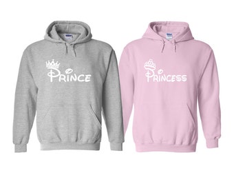 Prince and Princess Couple Hoodie, Prince Hoodie,Princess Hoodie, Matching Couple Hoodie, Couple Hoodies