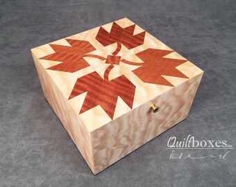 Autumn Leaves Keepsake Box with Quilted Maple