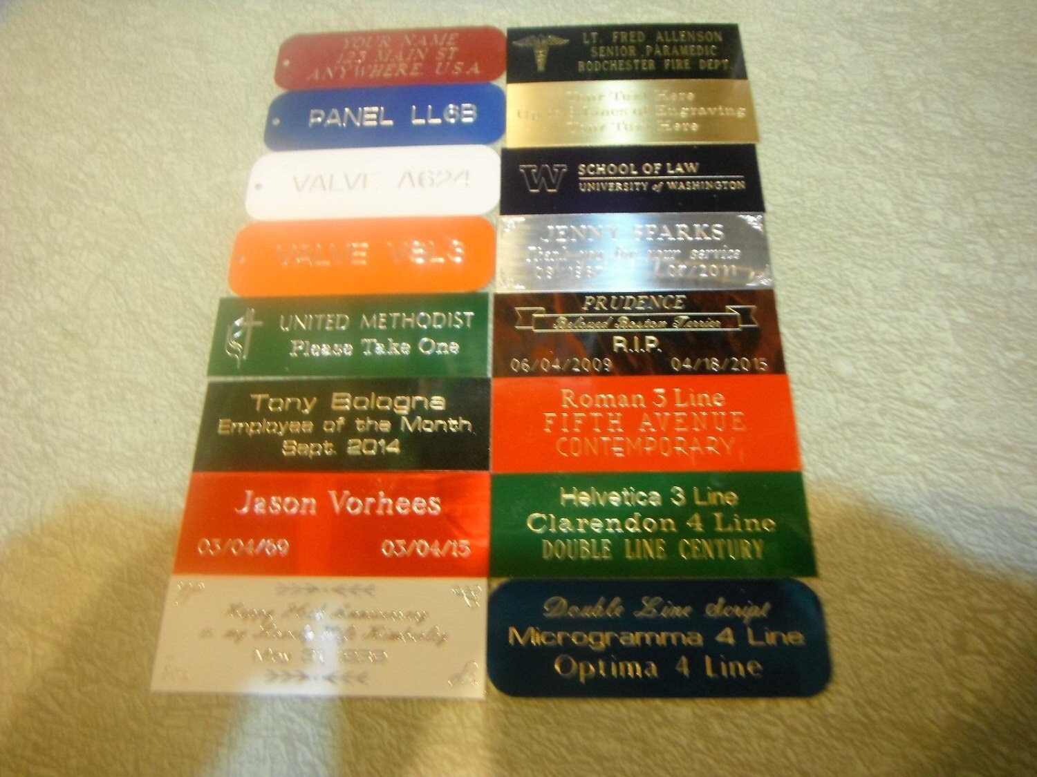 Custom Engraved 1x3 Brass / Aluminum Name Plates