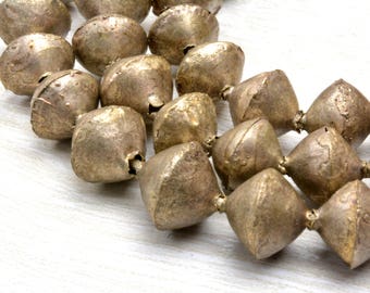 bicone Rustic beads ,old silver beads ,9.5x10mm , hole 1mm ,Jewelry Supplies Beads