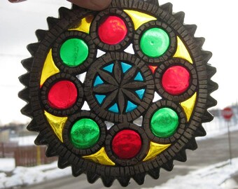 Vintage Lucite & Steel Kitchen Trivet Great Window Hanger