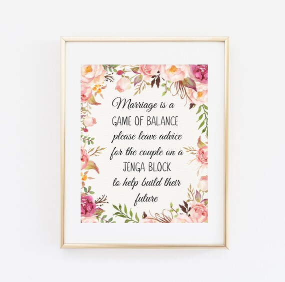 Jenga guest book sign Jenga wedding sign Printable Wedding