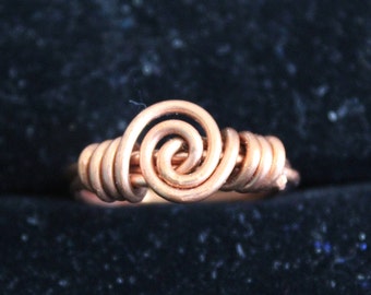 Large Swirl Copper Ring Size 5