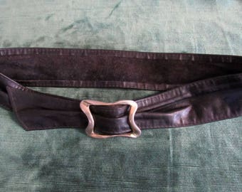 Vintage Black Glove Leather Cinch Belt