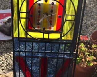 Big Ben clock in stained glass