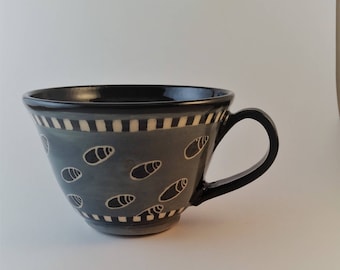 Pottery mug, large ceramic mug, gift under 25