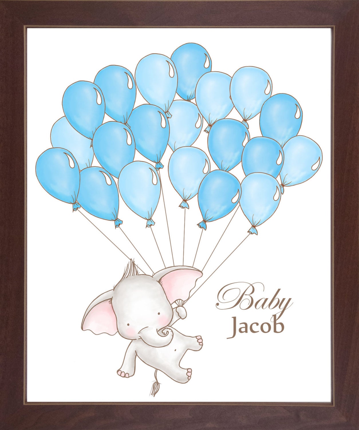 Elephant Themed Baby Shower Guest Book Print