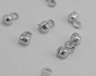 Silver drops, 4mm + 2mm bail - #1866