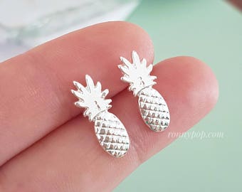 Pineapple Earrings - Pineapple Jewelry - Silver Pineapple - Gold Pineapple - Dainty - Small - Summer Earrings - Children Jewelry - Gift Idea