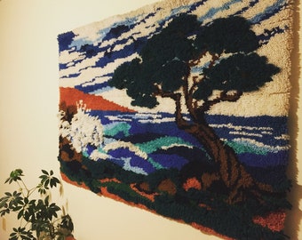 HUGE Vintage Shag Wall Hanging